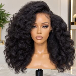 Kinky Straight Bouncy Curl Glueless Wig